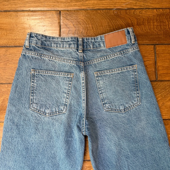 Zara High Rise Wide Leg Jeans Medium Wash Straight Baggy Denim Size 4 - Picture 5 of 6